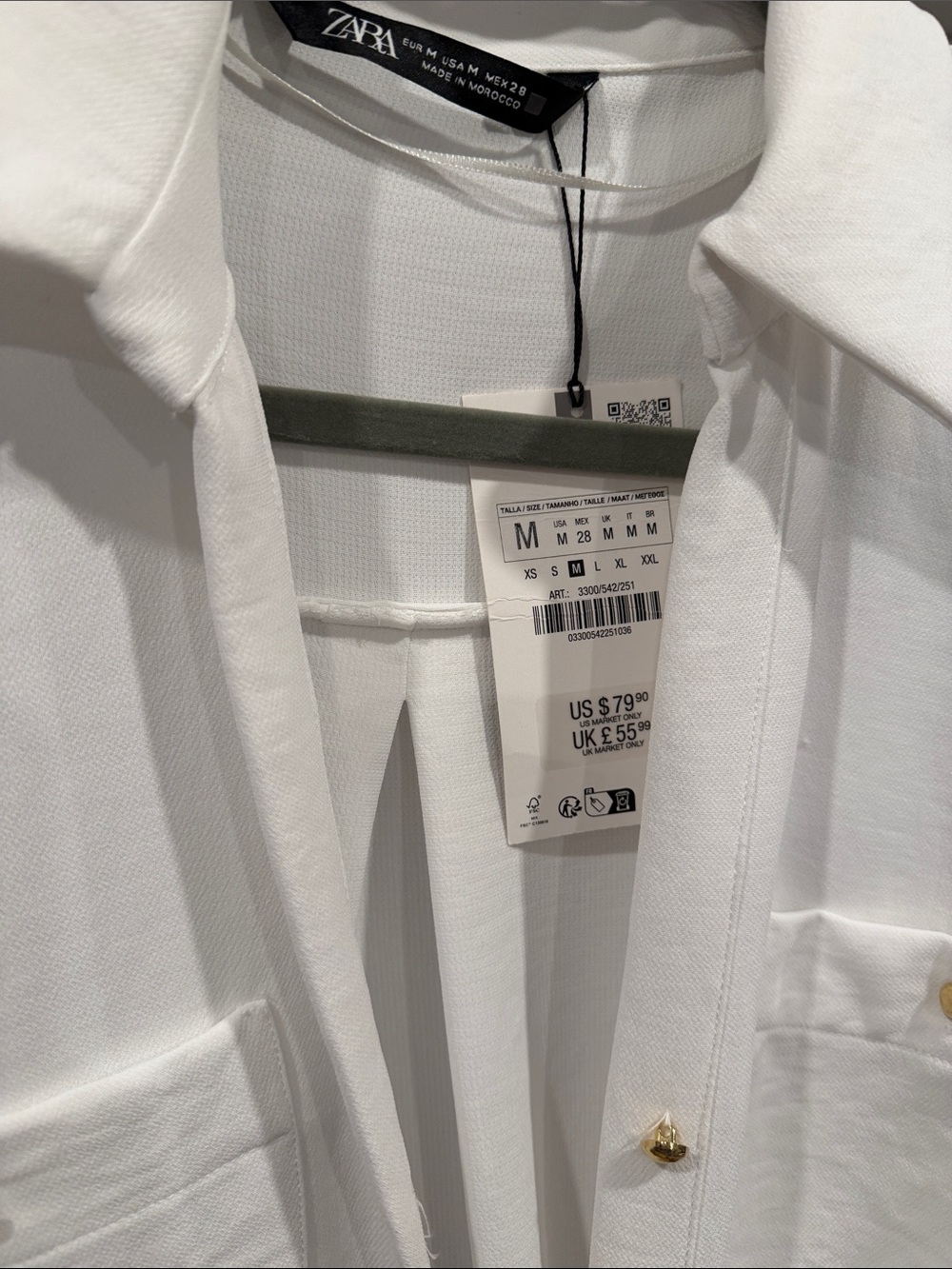Zara White Button-Front Maxi Shirt Dress with Brown Braided Belt - Picture 2 of 5